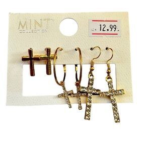 NWT Mint Collection Set of 3 Cross Earrings​​​​